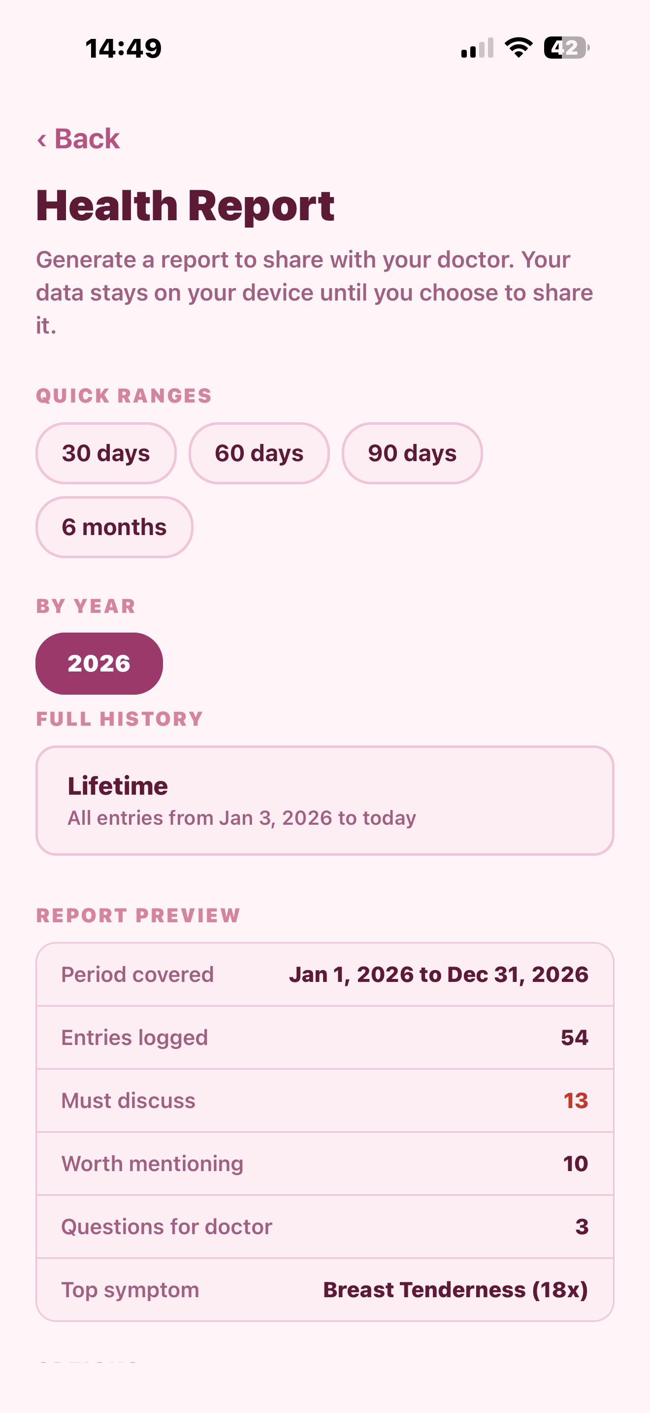Health report generator